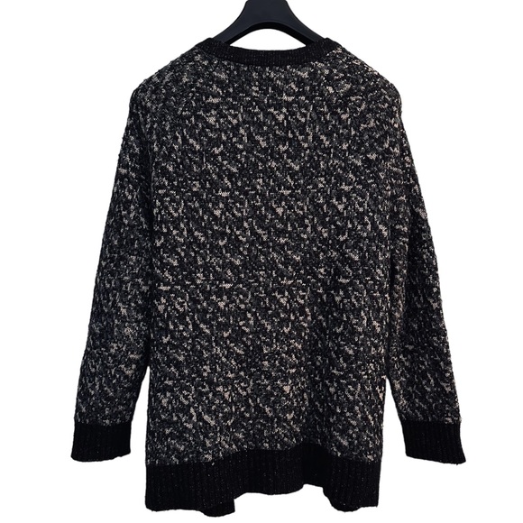 RAG & BONE / patterned oversized boyfriend cardigan / black + grey / Medium - Picture 2 of 8